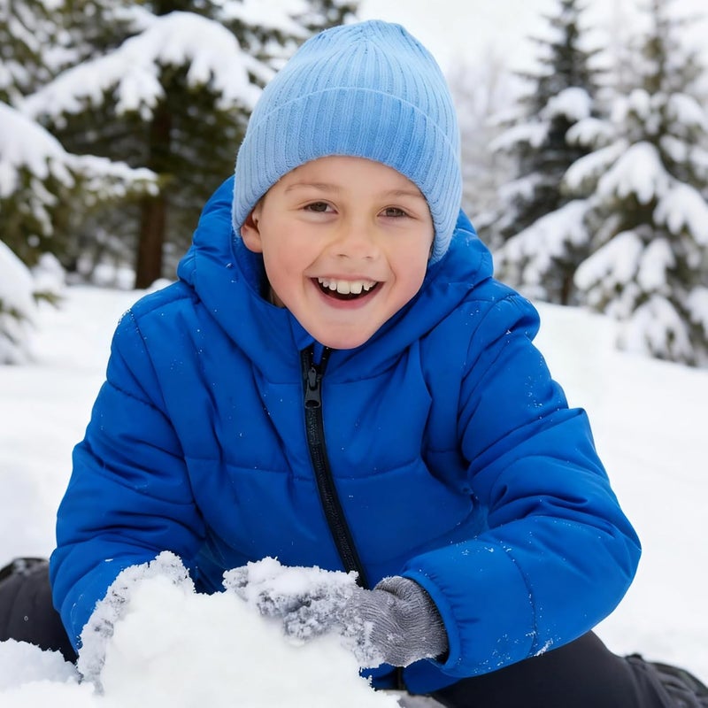 ACTLATI Kids Merino Wool Beanie Hat Winter Boys Girls Ribbed Knit Beanies Caps Unisex Cuffed Skull Caps 7-14 Years - Image 5